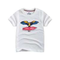 Brushed soft cotton white t-shirt printing kids clothes